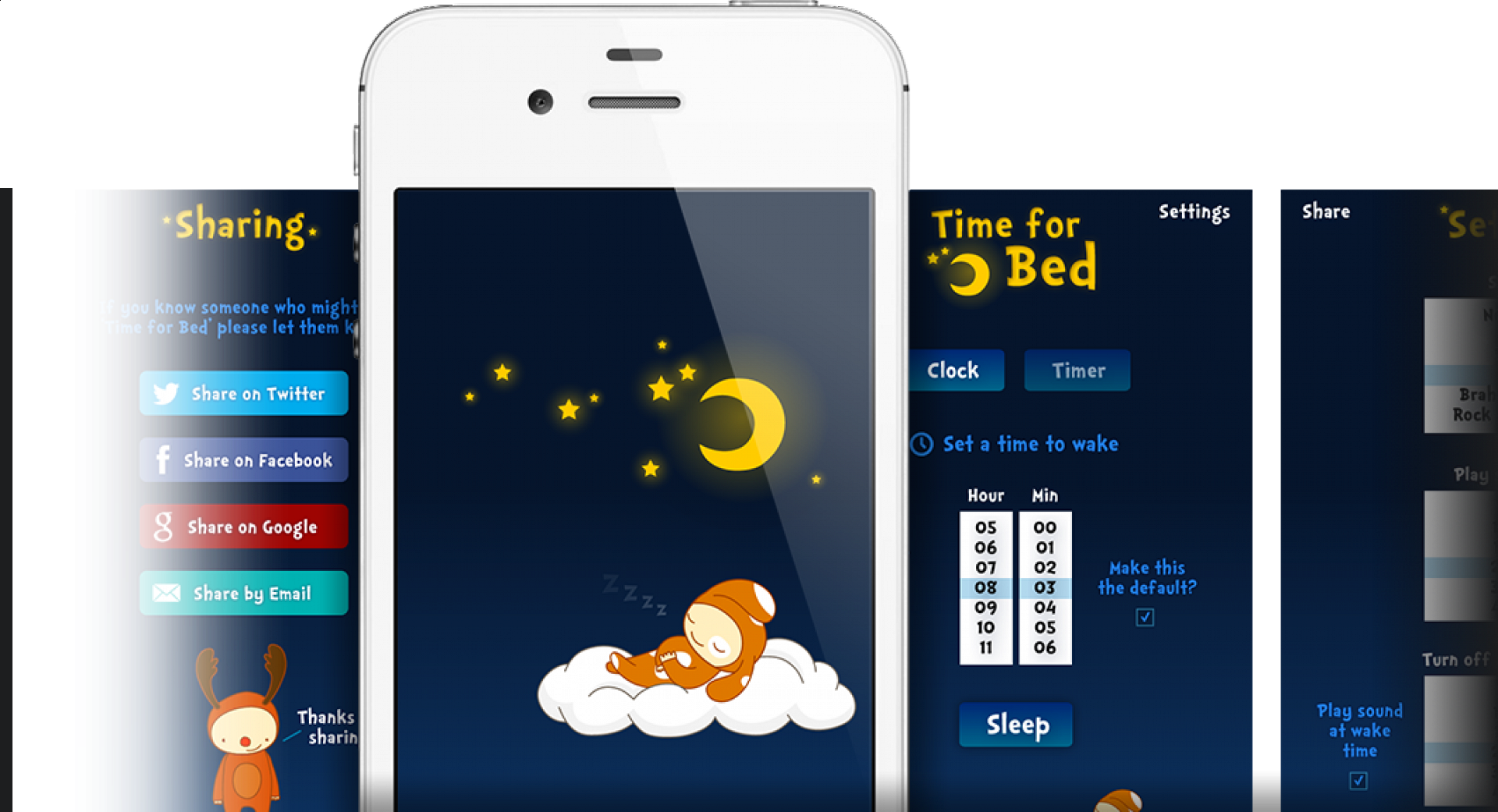 Time for Bed mobile and tablet app